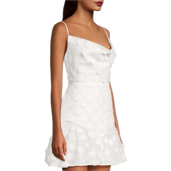 MILLY Osian Cowneck Dot Minidress - Picture 3 of 5